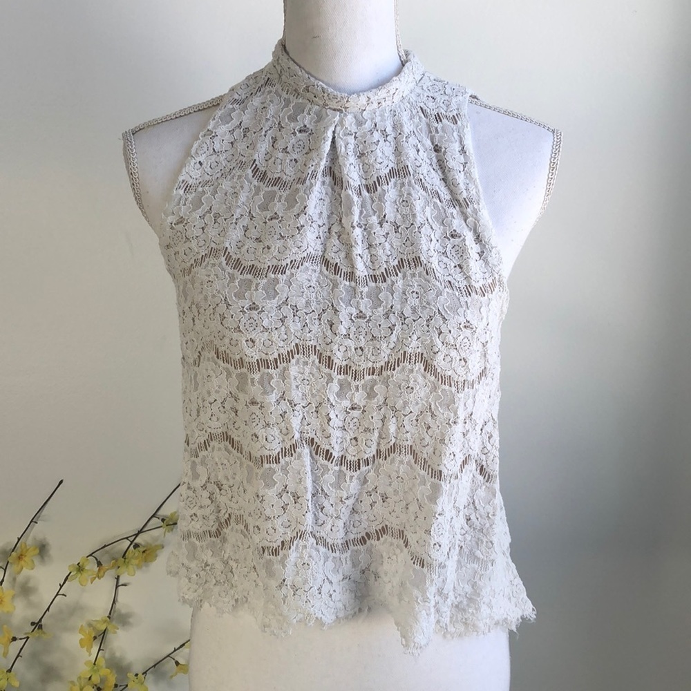 Love Fire white lace sleeveless top